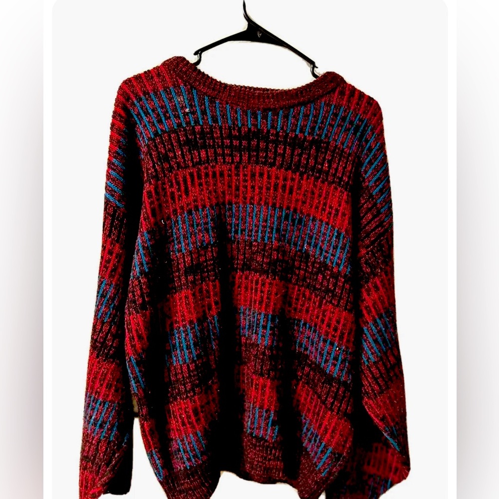 Saturdays Vintage Sweater Men's Size X-Large Red Dad Round Neck Long Sleeve